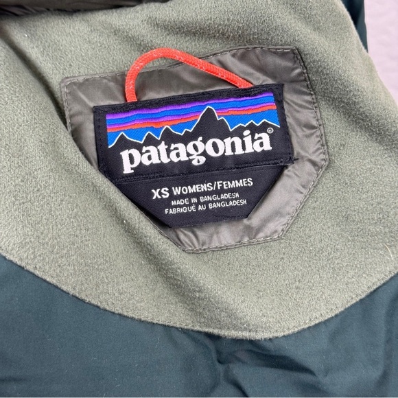 Patagonia Women's XS Prow Quilted Down Puffer Vest Fatigue Green Bomber Warm - Picture 5 of 6